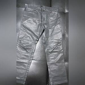 Bar III Men's Black Faux Leather Pants 36W x 32L